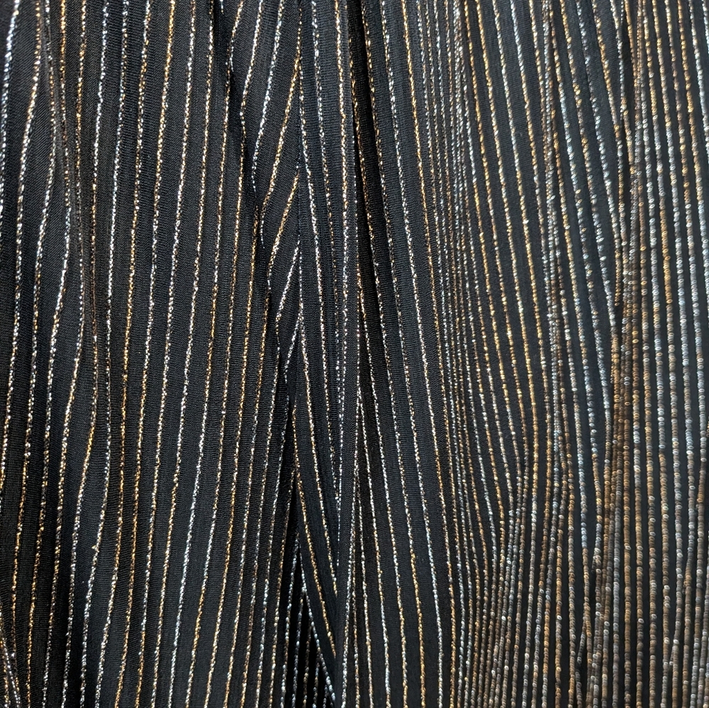 Torrid Metallic Glitter Stripe Wide Leg Relax Fit Festive Maximilist Pants - Picture 3 of 8